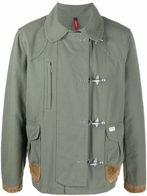 Fay panelled single-breasted jacket - Green