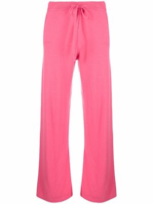 Chinti and Parker knitted wide-leg track pants - Pink
