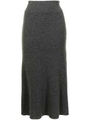 Cashmere In Love River A-line cashmere skirt - Grey