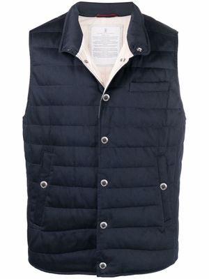 Brunello Cucinelli padded vest jacket - Blue