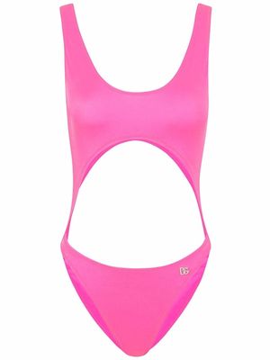 Dolce & Gabbana cut-out detail swimsuit - Pink