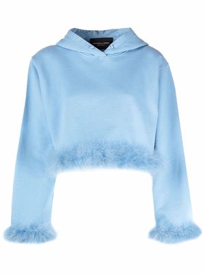 Antonella Rizza feather-trim hoodie - Blue