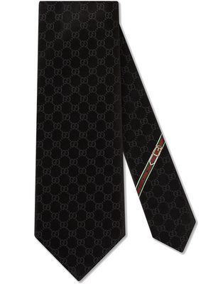 Gucci GG pattern silk tie - Black