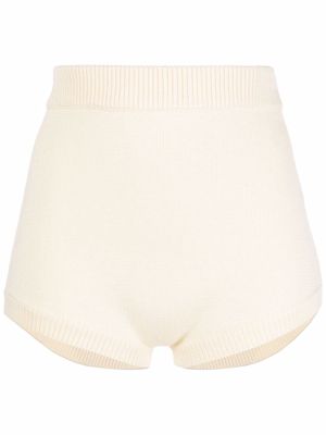 12 STOREEZ high-rise knitted shorts - Neutrals