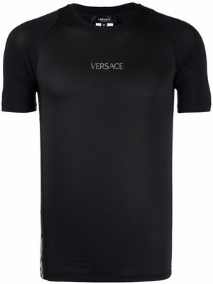 Versace logo print compression top - Black