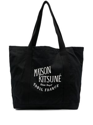 Maison Kitsuné logo-print shopper bag - Black