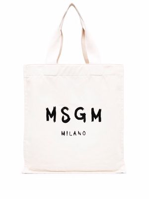MSGM logo-print tote bag - Neutrals