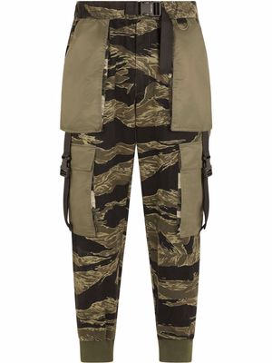 Dolce & Gabbana camouflage pattern tapered trousers - Black