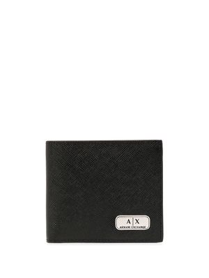 Armani Exchange logo-plaque bifold wallet - Black