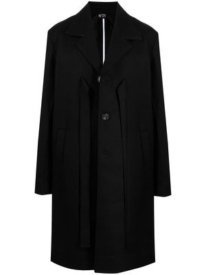 Nº21 single-breasted coat - Black