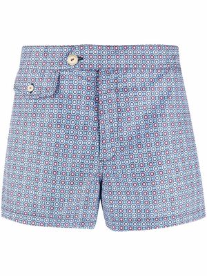 Drumohr geometric-print swim shorts - RT9 BLUE
