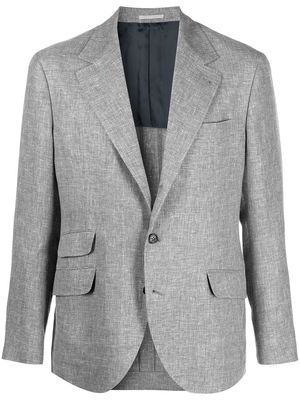 Brunello Cucinelli triple flap pocket single-breasted blazer - Grey