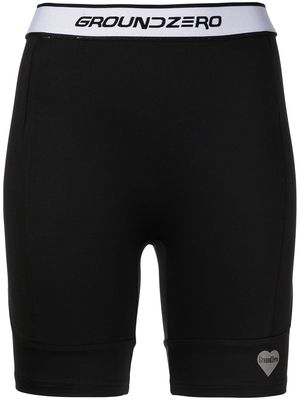 Ground Zero logo-waistband cycling shorts - Black