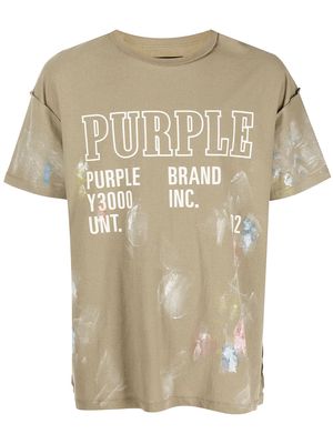Purple Brand Monument logo-print T-shirt - Neutrals
