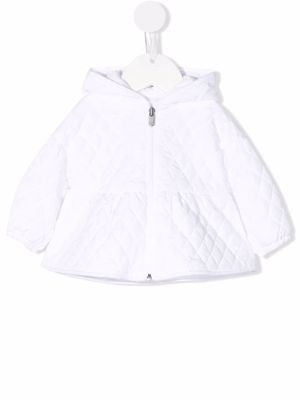 Il Gufo quilted zip-up hooded jacket - White