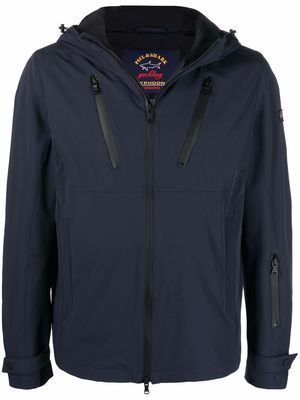 Paul & Shark logo-patch hooded jacket - Blue
