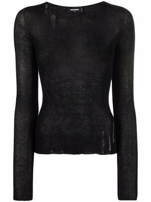Dsquared2 distressed knitted sweater - Black