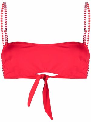 Diesel striped-strap bikini top - Red