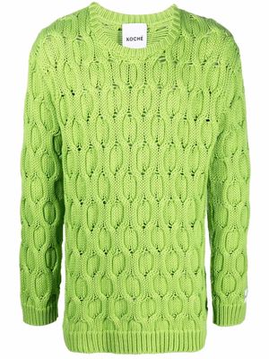 Koché chunky cable-knit jumper - Green