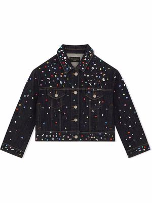 Dolce & Gabbana Kids embellished-denim jacket - Blue
