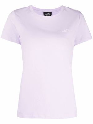 A.P.C. chest logo-print T-shirt - Purple