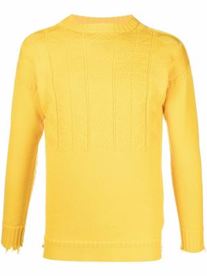 Maison Margiela distressed wool jumper - Yellow