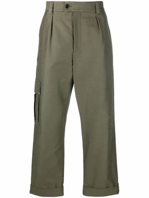 LOEWE cropped straight cargo trousers - Green