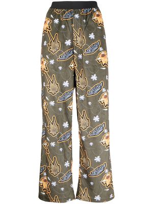 Perks And Mini floral high-rise trousers - Green