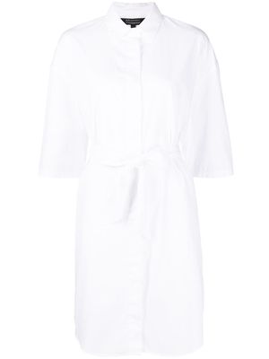 Armani Exchange shortsleeved belted shirt dress - White