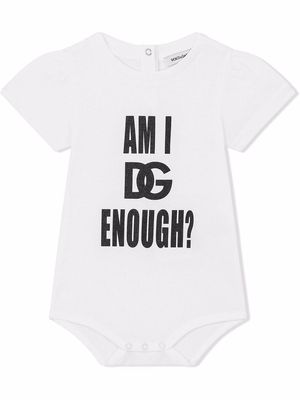 Dolce & Gabbana Kids slogan-print baby-grow - White