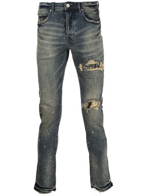 Purple Brand P001 bandana-patch skinny jeans - Blue