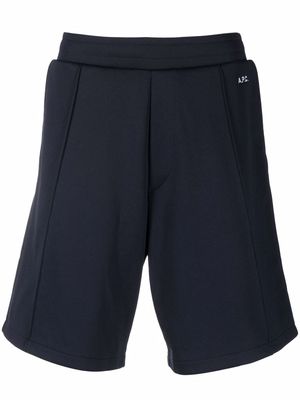 A.P.C. embroidered-logo shorts - Blue