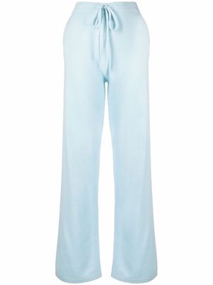 Chinti and Parker knitted wide-leg track pants - Blue