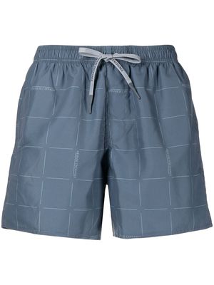 Armani Exchange AX checked drawstring swim shorts - Blue