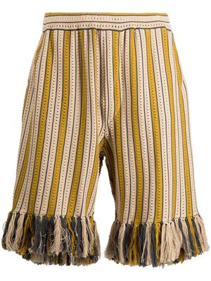 Cmmn Swdn Alvar knitted drawstring shorts - Yellow
