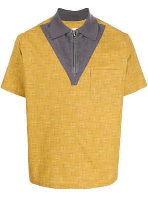 Anglozine lalo panelled zipped polo shirt - Yellow