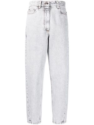 Brunello Cucinelli tapered cropped jeans - Grey