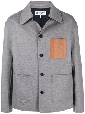 LOEWE logo-debossed wool jacket - Grey