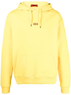 424 logo-embroidered hoodie - Yellow