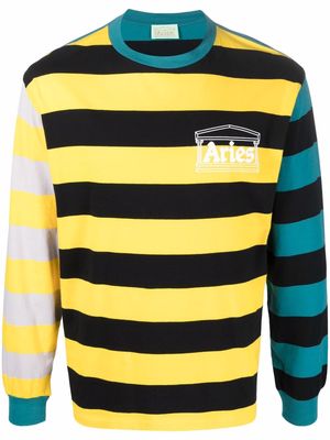 Aries striped long-sleeve top - Black