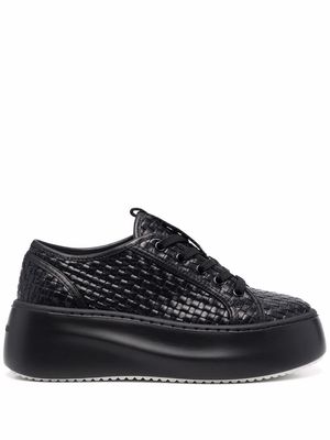 Vic Matie woven-design leather sneakers - Black