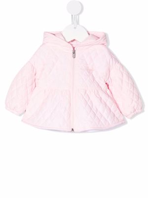 Il Gufo quilted zip-up hooded jacket - Pink