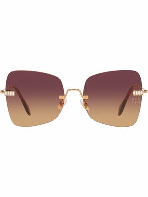 Miu Miu Eyewear butterfly frame sunglasses - Gold