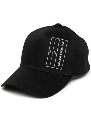 Armani Exchange logo-patch baseball cap - Black