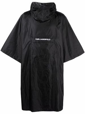 Karl Lagerfeld logo-print oversized rain poncho - Black
