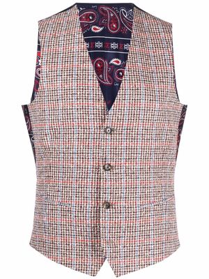 ETRO paisley-print checked waistcoat - Brown
