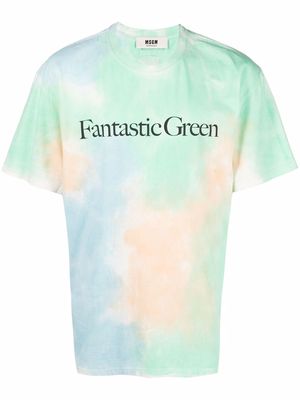 MSGM Fantastic Green tie-dye T-shirt