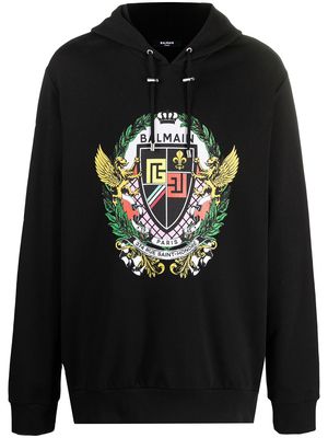 Balmain graphic-print hoodie - Black