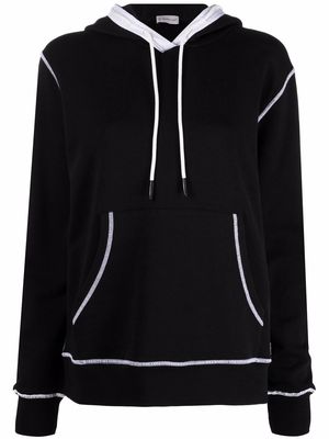 Moncler logo-patch long-sleeve hoodie - Black