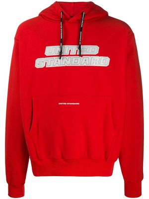 United Standard drawstring logo print hoodie - Red
